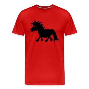 Pony - Männer Premium Bio T-Shirt - Rot - Vorne - Damien (186cm)