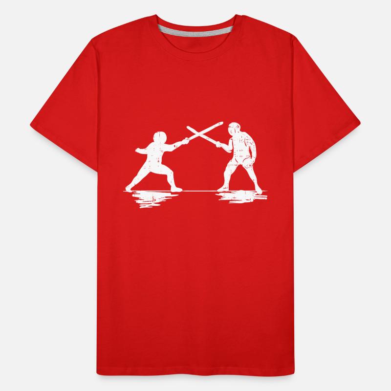 escrime épée épée duel arène combat d'épée T-shirt bio Premium Homme