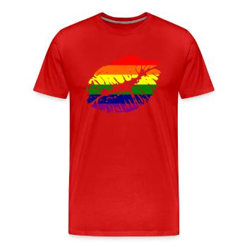 juste un baiser - T-shirt bio Premium Homme - rouge - Devant - Damien (186cm)