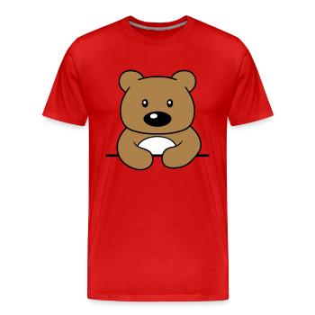 rahmen text schreiben teddy grizzly baer baerchen - Männer Premium Bio T-Shirt - Rot - Vorne - Damien (186cm)