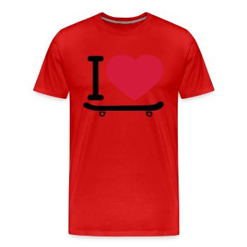 I love love board skater skateboarding s - Men's Premium Organic T-Shirt - red - Front - Damien (186cm)