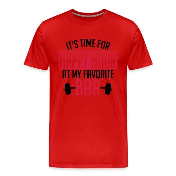 it's time for happy hour at my favorite bar A 2c - Men's Premium Organic T-Shirt - red - Front - Damien (186cm)