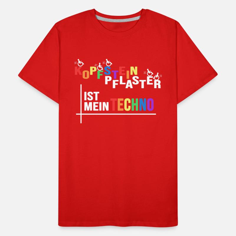 rollstuhlfahrer driving rollstuhl techno spruch Männer Premium Bio T-Shirt