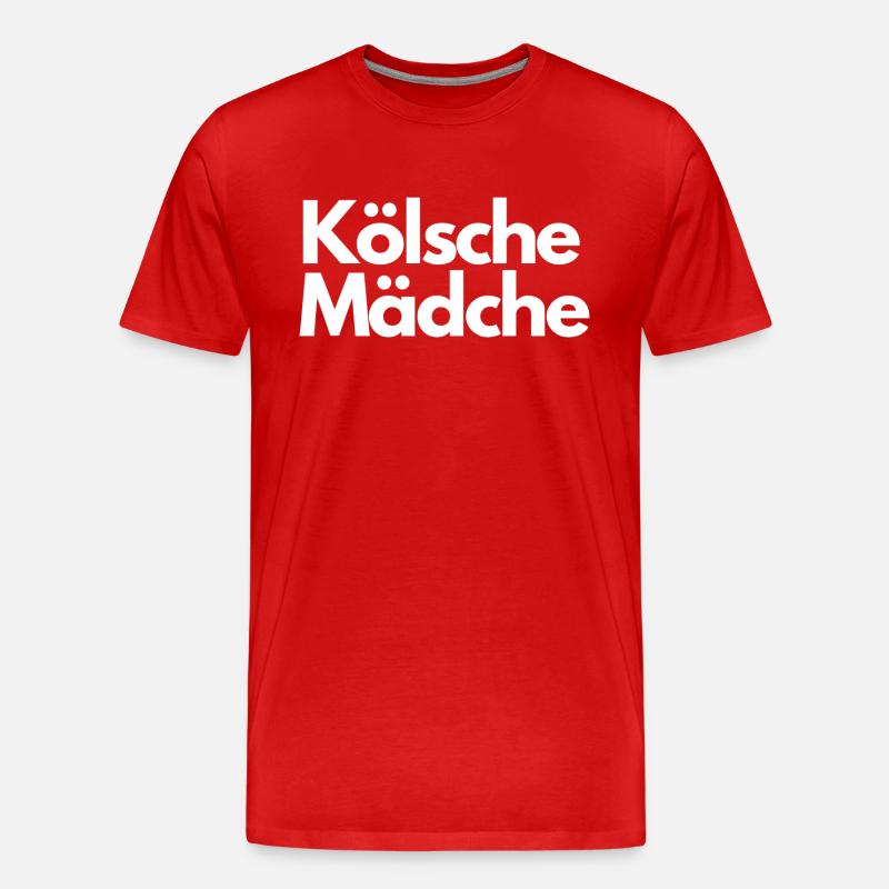 Kölsche Mädche - Männer Premium Bio T-Shirt - Rot