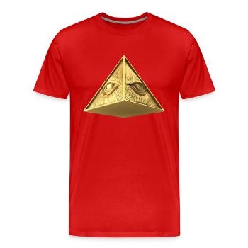 Eye of Providence - allsehendes Auge Pyramid - Männer Premium Bio T-Shirt - Rot - Vorne - Damien (186cm)