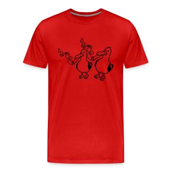 Friends 2 Stoner Seagulls - Men's Premium Organic T-Shirt - red - Front - Damien (186cm)