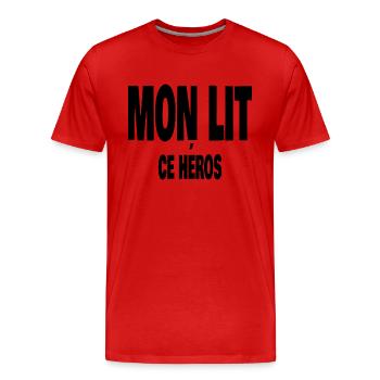 mon lit ce héros - T-shirt bio Premium Homme - rouge - Devant - Damien (186cm)