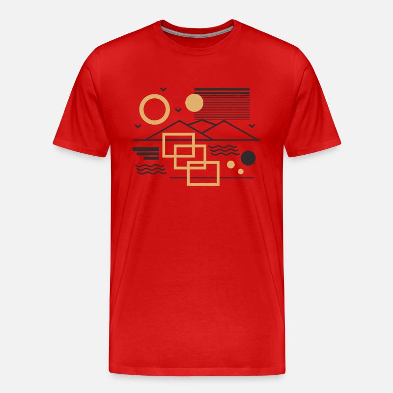 Sun and Mountain - Männer Premium Bio T-Shirt - Rot