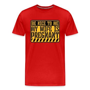 ma femme est enceinte - T-shirt bio Premium Homme - rouge - Devant - Damien (186cm)