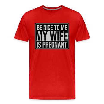 ma femme est enceinte - T-shirt bio Premium Homme - rouge - Devant - Damien (186cm)