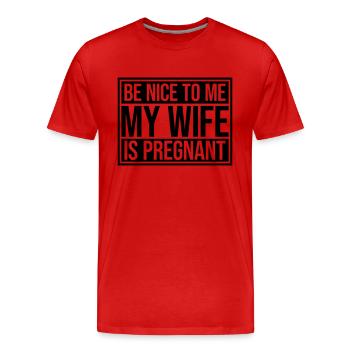 ma femme est enceinte - T-shirt bio Premium Homme - rouge - Devant - Damien (186cm)
