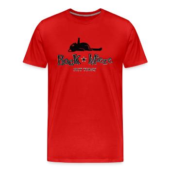 Rock Mieze, Hardrock, Katze, Katzenmama Geschenk - Männer Premium Bio T-Shirt - Rot - Vorne - Damien (186cm)