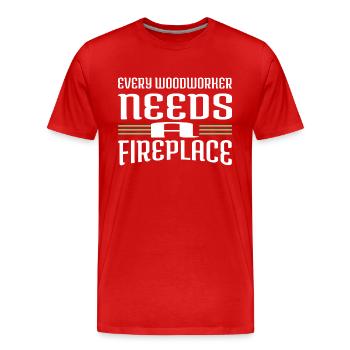 marteau-piqueur arboriculture d’abatteur d’arbres - T-shirt bio Premium Homme - rouge - Devant - Damien (186cm)