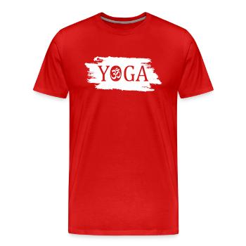 Yoga Om - Männer Premium Bio T-Shirt - Rot - Vorne - Damien (186cm)