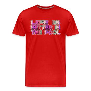 Sport Adult Swim Tshirts Maillot de bain Tshirts Vélo - T-shirt bio Premium Homme - rouge - Devant - Damien (186cm)
