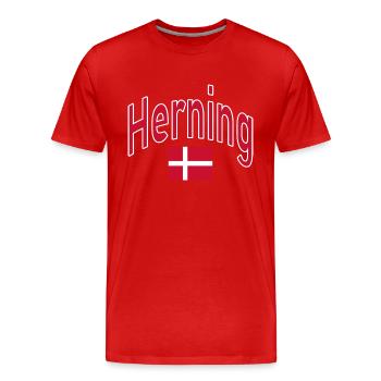 Drapeau de Herning Danemark - T-shirt bio Premium Homme - rouge - Devant - Damien (186cm)