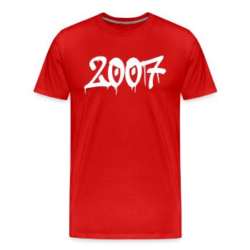 Rap Graffiti Design for Fans 2007 Year - Men's Premium Organic T-Shirt - red - Front - Damien (186cm)
