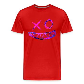 Zwinker Smiley - Rave - Männer Premium Bio T-Shirt - Rot - Vorne - Damien (186cm)