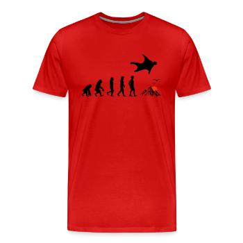 Wingsuit volant Base Jumping Skydiving Evolution - T-shirt bio Premium Homme - rouge - Devant - Damien (186cm)