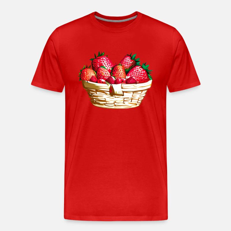 Erdbeeren Erdbeere Erdbeerkorb - Männer Premium Bio T-Shirt - Rot