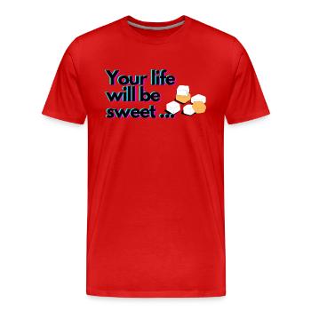 Votre vie sera douce - T-shirt bio Premium Homme - rouge - Devant - Damien (186cm)