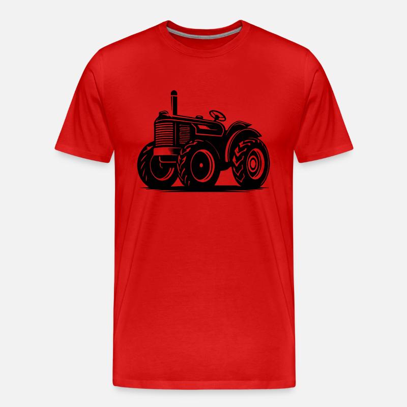 Traktor - Männer Premium Bio T-Shirt - Rot