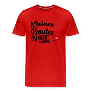 kleiner bruder loading 2024 - Männer Premium Bio T-Shirt - Rot - Vorne - Damien (186cm)