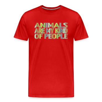 animal rights activists animal welfare present - Männer Premium Bio T-Shirt - Rot - Vorne - Damien (186cm)