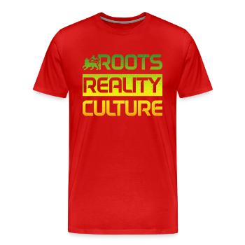 Reggae Musik Rastafari Jamaika - Männer Premium Bio T-Shirt - Rot - Vorne - Damien (186cm)