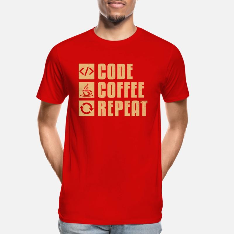 Kaffee-Codierung Programmierer Programmierer Entwickler Nerd Coff Männer Premium Bio T-Shirt