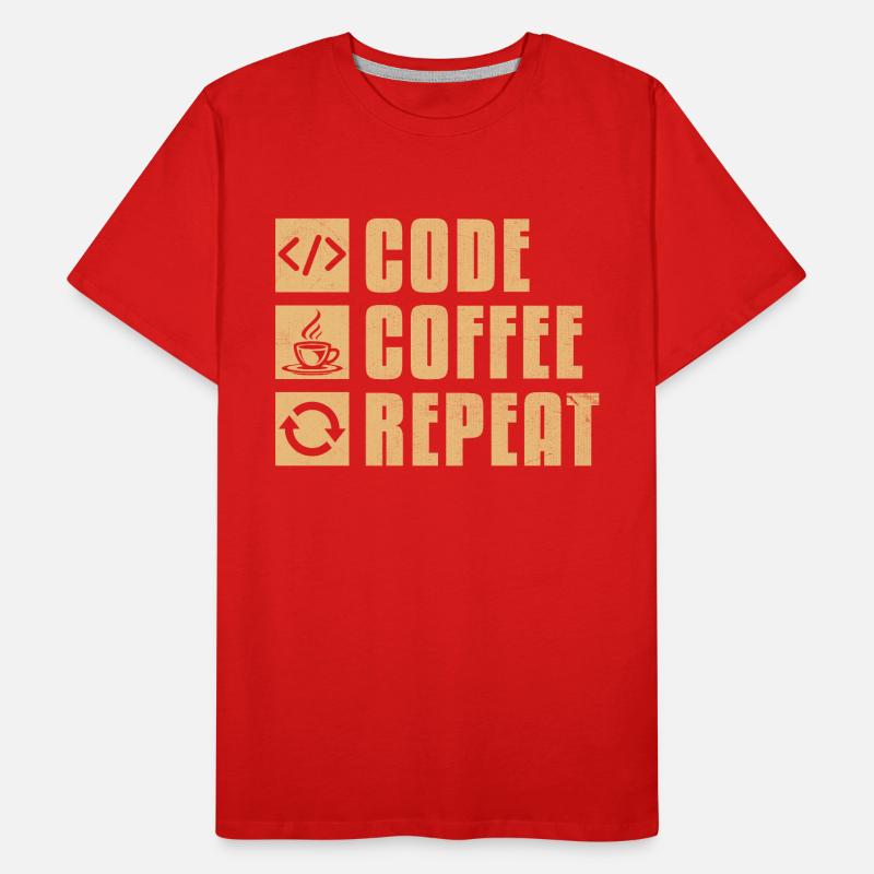 Kaffee-Codierung Programmierer Programmierer Entwickler Nerd Coff Männer Premium Bio T-Shirt