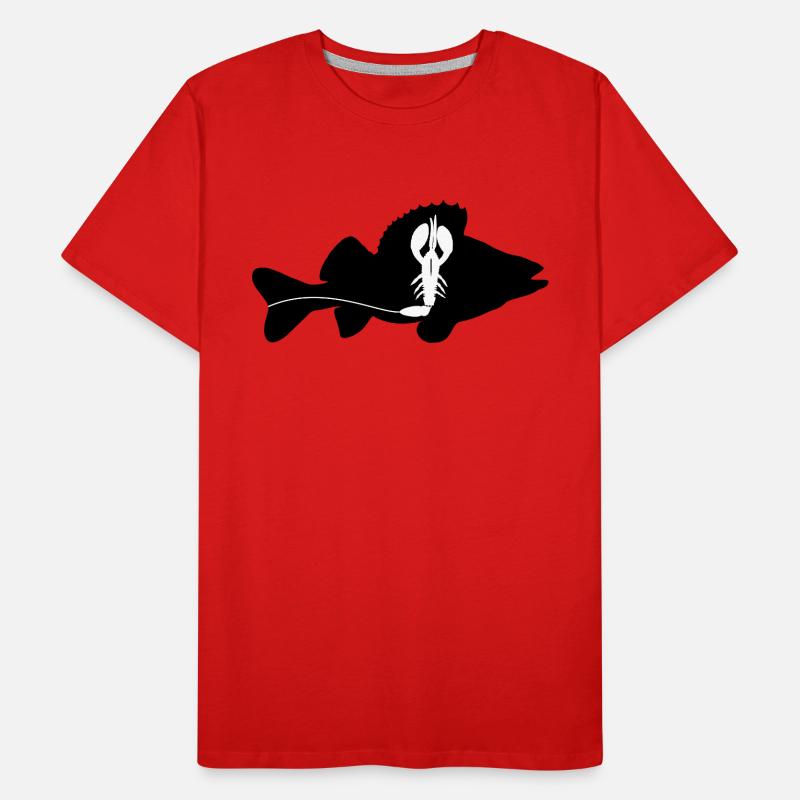 Perch with Creature Bait - black Men's Premium Organic T-Shirt