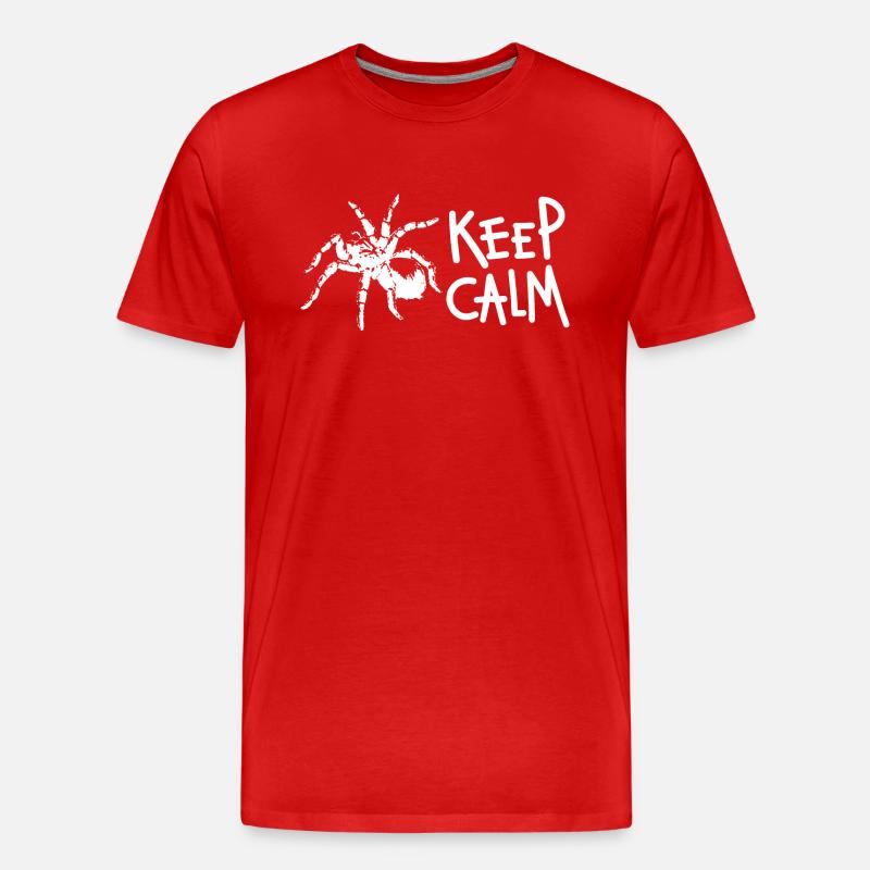 Keep Calm Tarantula Spider Zitat - Männer Premium Bio T-Shirt - Rot