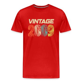 Vintage 2009 Retro - Best Seller - Men's Premium Organic T-Shirt - red - Front - Damien (186cm)