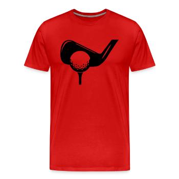 Symbole du golf - T-shirt bio Premium Homme - rouge - Devant - Damien (186cm)