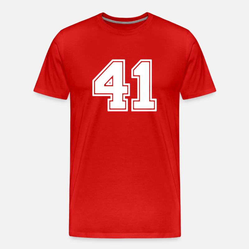 Nummer 41 - Männer Premium Bio T-Shirt - Rot