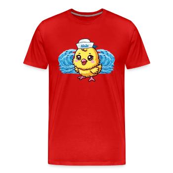 Marin Marin Poussin Marin Maritime - T-shirt bio Premium Homme - rouge - Devant - Damien (186cm)