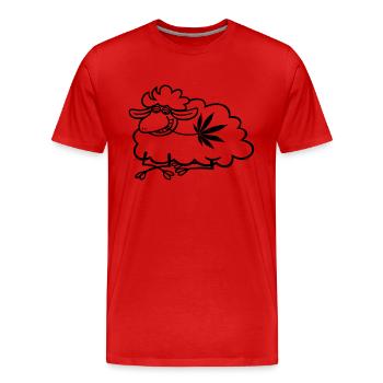 Schaf Hanf liegend - Männer Premium Bio T-Shirt - Rot - Vorne - Damien (186cm)