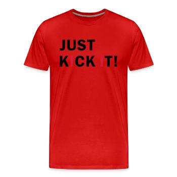 Just kick it! (Tischkicker) - Männer Premium Bio T-Shirt - Rot - Vorne - Damien (186cm)