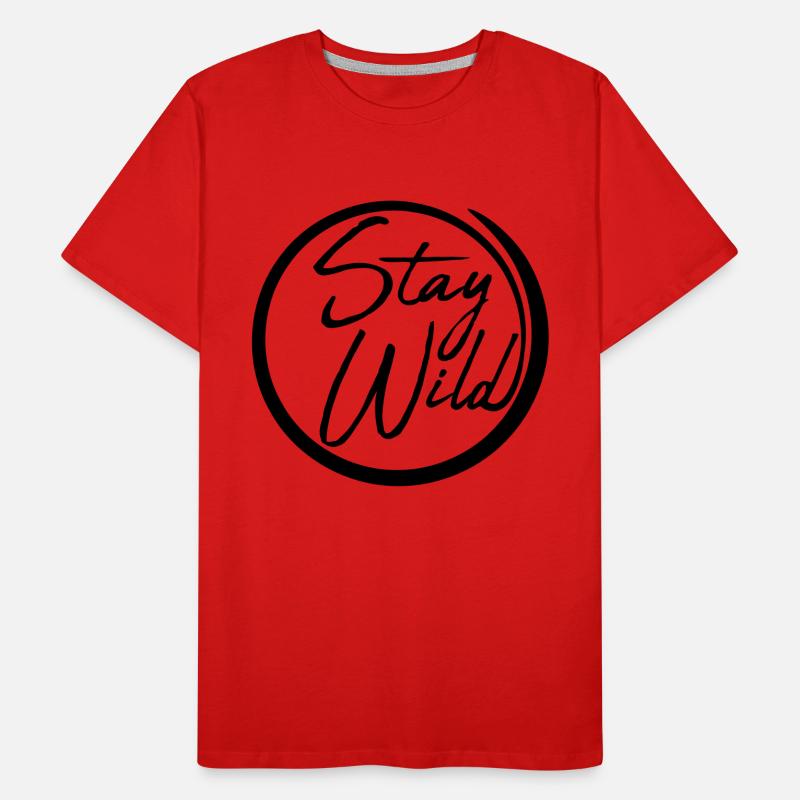 circle ring around wilderness design stay wild text logo Men's Premium Organic T-Shirt