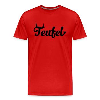 Teufel - Männer Premium Bio T-Shirt - Rot - Vorne - Damien (186cm)