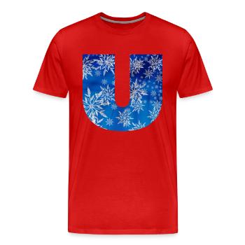 blaues winter u - Männer Premium Bio T-Shirt - Rot - Vorne - Damien (186cm)