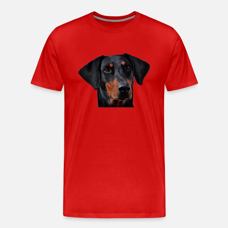 Dobermann - Männer Premium Bio T-Shirt - Rot