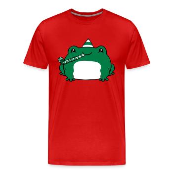 Joyeux anniversaire Grenouille - T-shirt bio Premium Homme - rouge - Devant - Damien (186cm)
