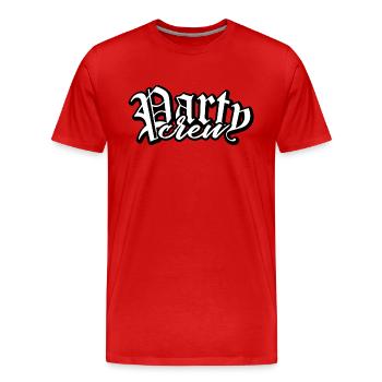 party partycrew partymonster dj deejay disco crew - Männer Premium Bio T-Shirt - Rot - Vorne - Damien (186cm)
