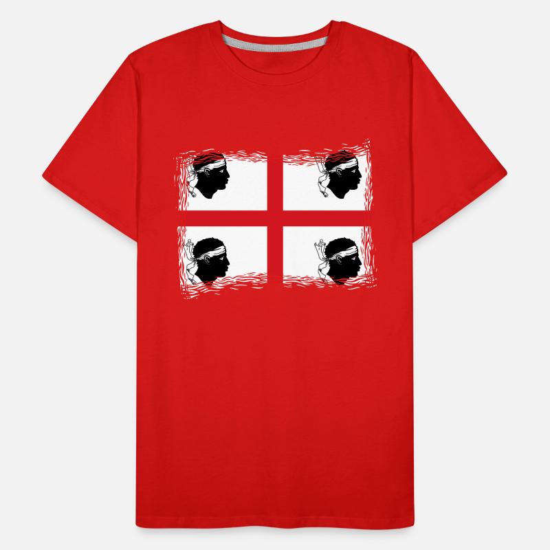 Sardaigne Drapeau Sarde Drapeau Sardegna Drapeau T-shirt bio Premium Homme