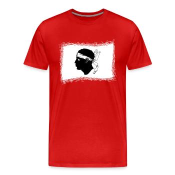 Corse Drapeau Corse Drapeau Corse Corse - T-shirt bio Premium Homme - rouge - Devant - Damien (186cm)
