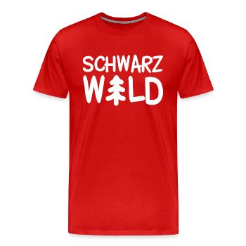 Schwarz Wald Tanne Nadelbaum Schwarzwälder - Männer Premium Bio T-Shirt - Rot - Vorne - Damien (186cm)