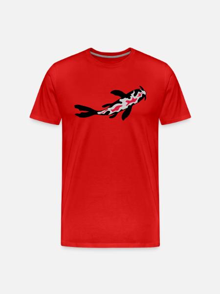Koi Fish Nishikigoi Design - Men's Premium Organic T-Shirt - red