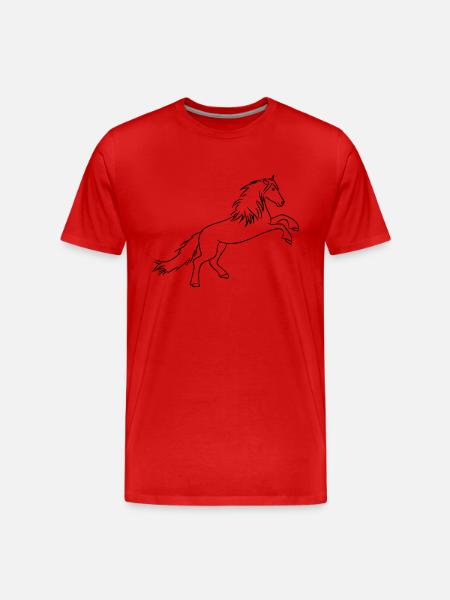 Pferd - Männer Premium Bio T-Shirt - Rot